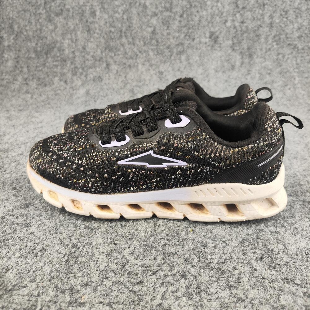 Avia Running Shoes Kids Size 2 Black Knit Athletic Sneakers GMAV45AC005